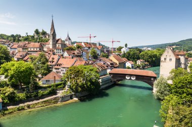 Limmat Nehri görünümünü ve Baden İsviçre