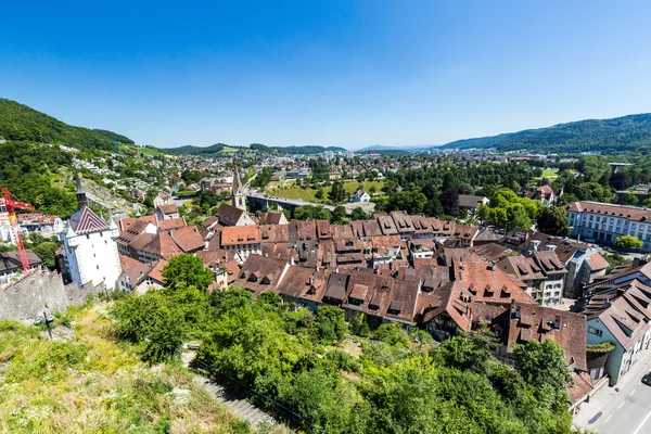 Vista tipica dall'alto verso la città di Baden — Foto Stock