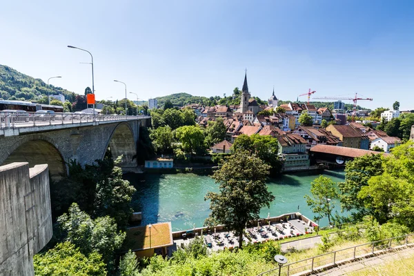 Wettingen tarafında Baden şehrine tipik görünümü — Stok fotoğraf