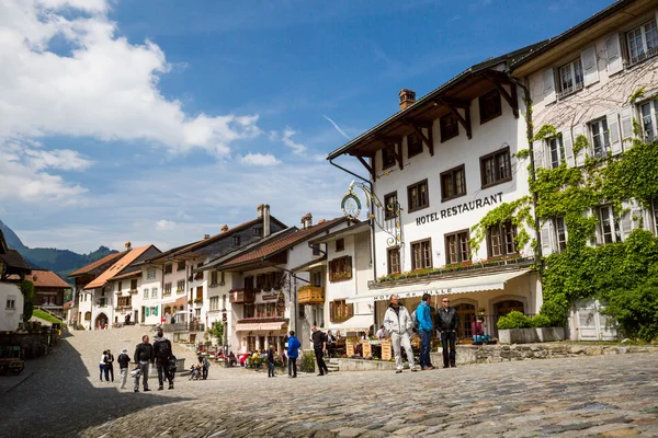 Veduta della città storica Gruyeres in Svizzera — Foto Stock