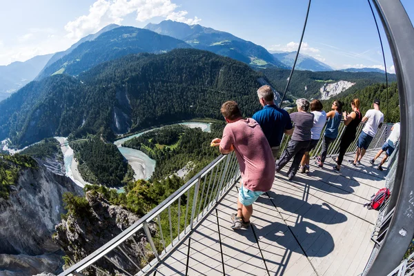 Vista de la plataforma de perspectivas Il Spir cerca de Flims, Suiza — Foto de Stock