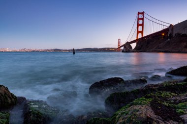 san francisco golden gate Köprüsü günbatımı