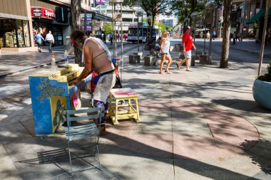 DENVER, COLORADO - AUGUST 25: Views of the main shopping stre