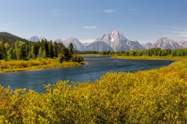 Grand Teton Milli Parkı ve yılan nehir