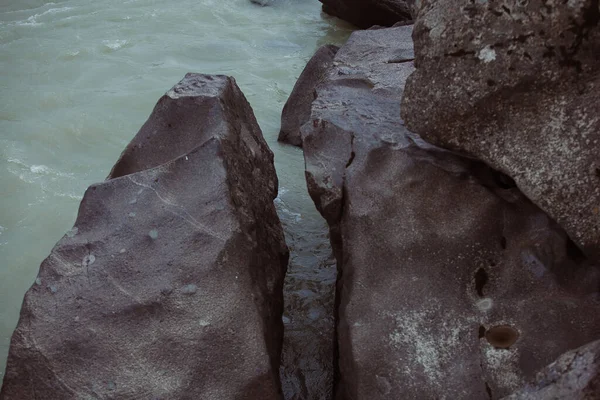 Ein Stein Der Von Wasser Und Zeit Zerstört Wurde Eine — Stockfoto