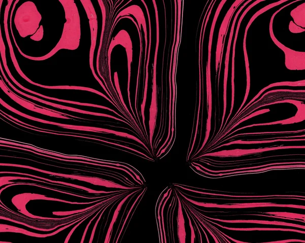 Abstract pink on black marbling background. Handmade illustratio — Stock Photo, Image