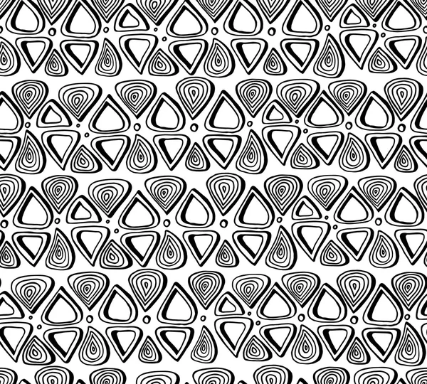 Black and white handmade doodle seamless pattern. Vector backgro — Stock Vector