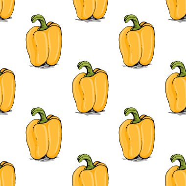 İştah açıcı sarı dolmalık biber vektör seamless modeli