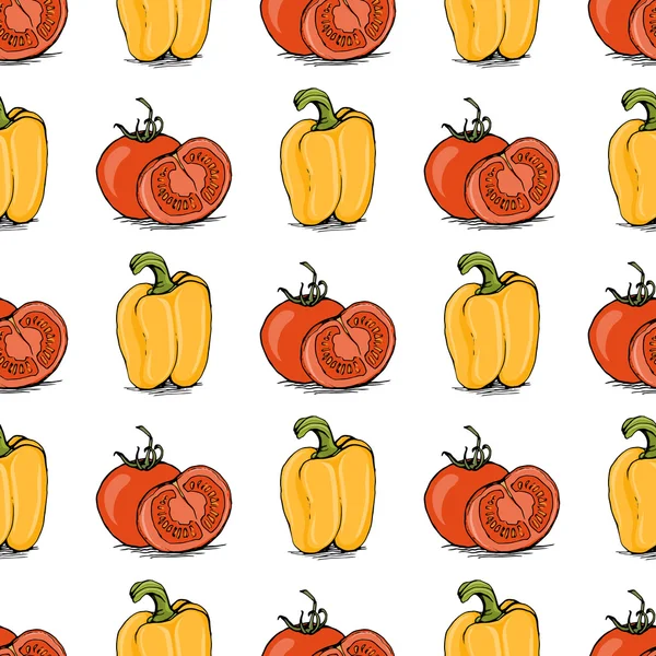 İştah açıcı kırmızı domates ve sarı dolmalık biber seamless modeli