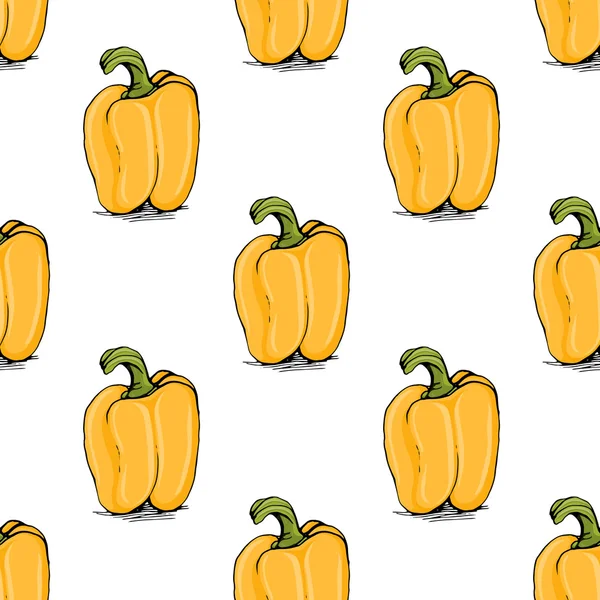 İştah açıcı sarı dolmalık biber vektör seamless modeli