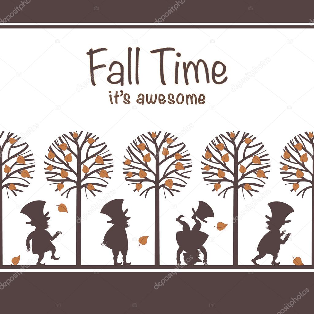 Endless background pattern with various leprechaun/gnome figures in summer garden