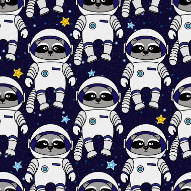 Sorunsuz Rakun astronot desen