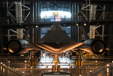 Chantilly Va - 9 Mayıs 2016: Sr-71A modeli üzerinde çalışmalar Blackbird Udvar puslu m