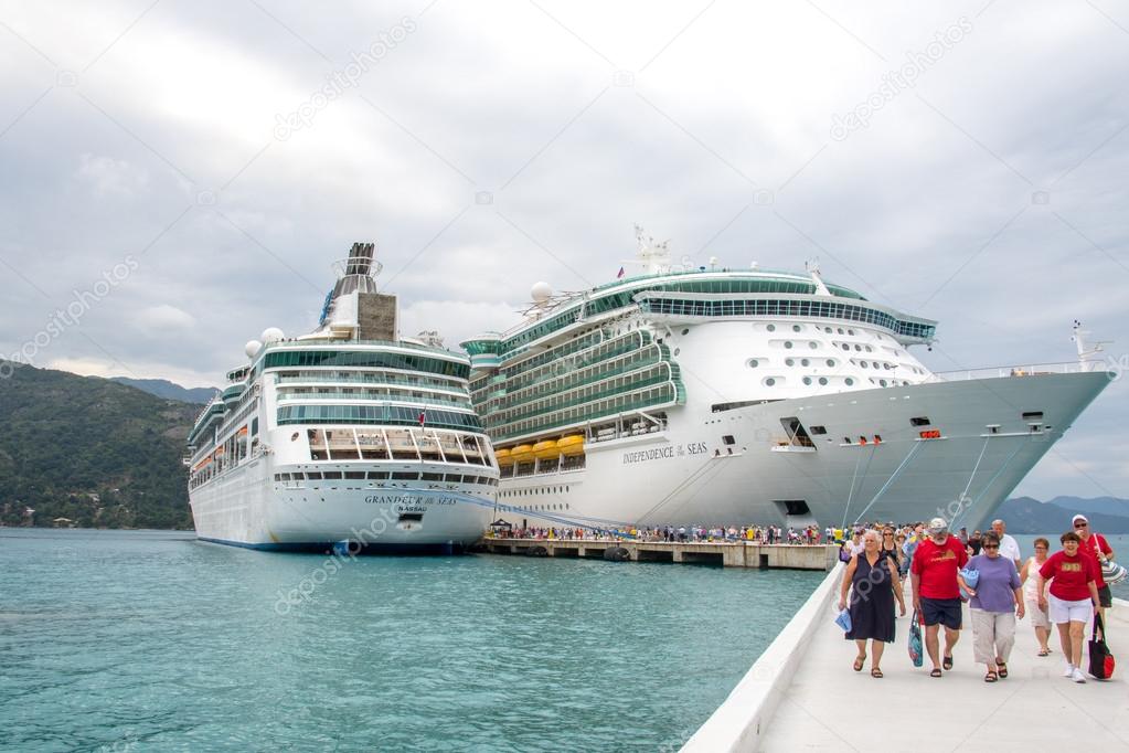 Labadee, Haiti February 06, 2015 Two Royal Caribbean Cruise Ships