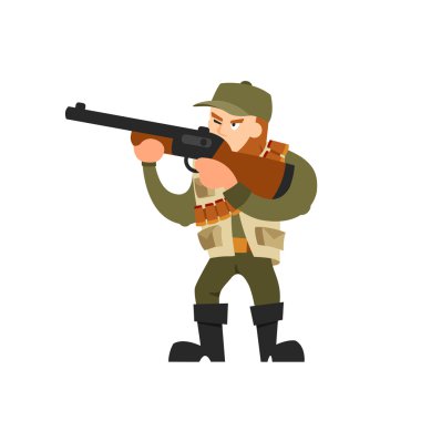 Avcı vektör illüstrasyon izole arka plan üzerinde