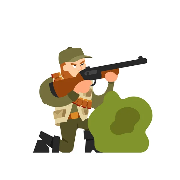 Ilustración vectorial Hunter sobre fondo aislado — Vector de stock