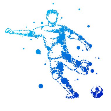 İllüstrasyon soyut futbolcu.