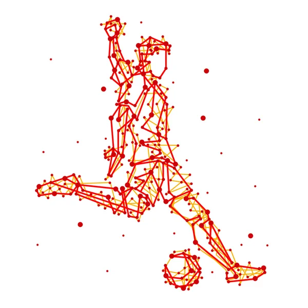 Illustration av abstrakt fotbollsspelare — Stock vektor