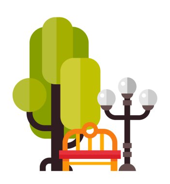 Sarı bir bankın illüstrasyonu