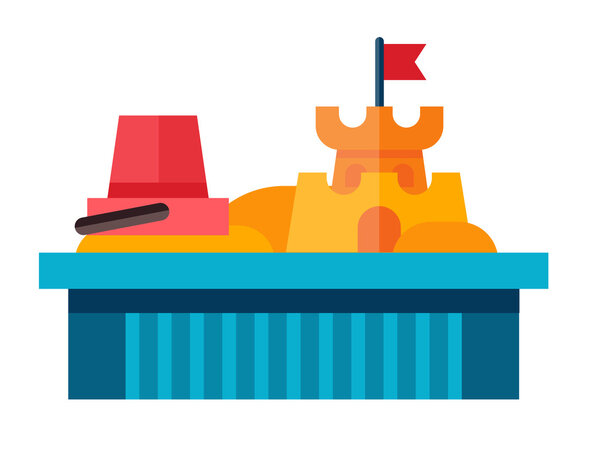 Иллюстрация песочницы в плоском стиле
.