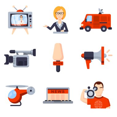 Düz Icon set çizimleri