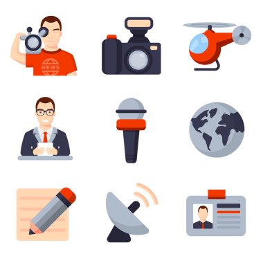 Düz Icon set çizimleri