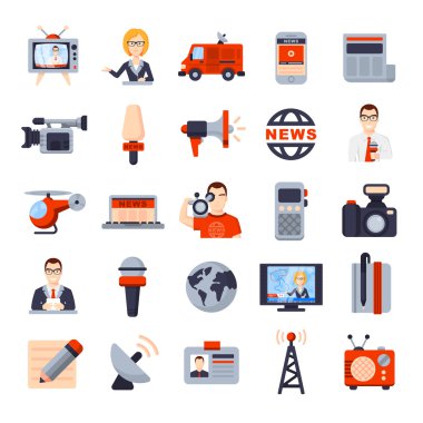 Düz Icon set çizimleri