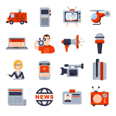 Düz Icon set çizimleri