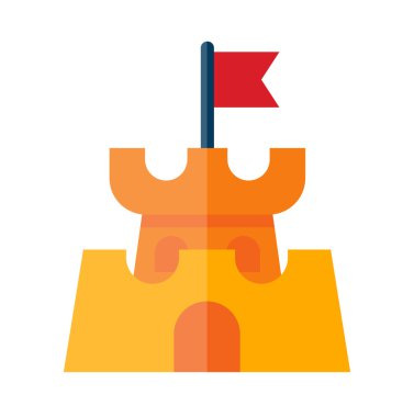 Kumdan kale düz tarzı gösteren resim.