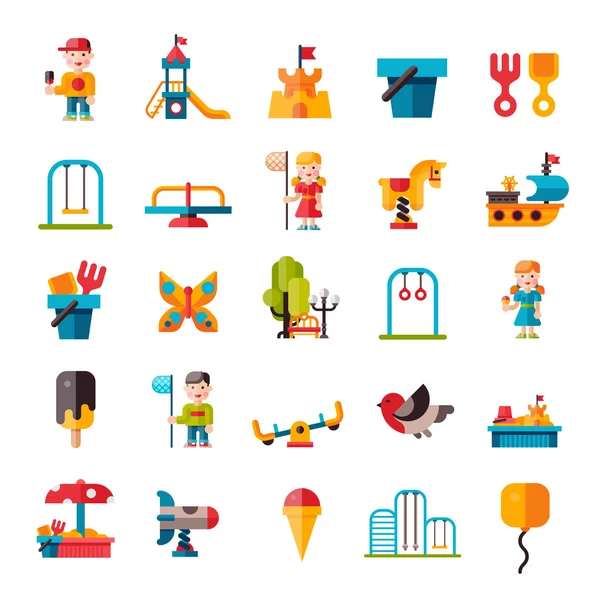 Parque infantil en estilo plano — Vector de stock