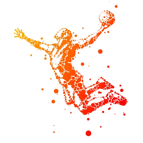 Illustration of abstract basketball player in jump — Stock Photo, Image