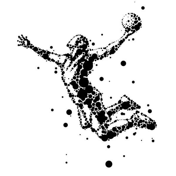 Abstrakt basketspelare i hopp — Stock vektor