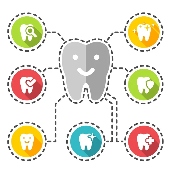 Ilustración del conjunto de iconos dentales — Vector de stock