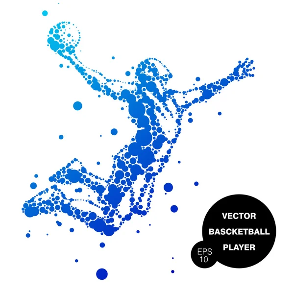 Абстрактный баскетболист в прыжке — стоковый вектор