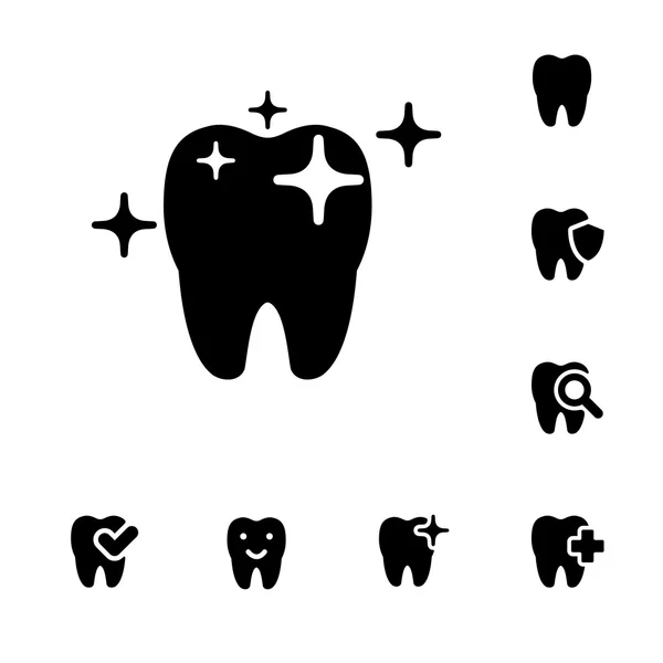 Ilustración del conjunto de iconos dentales — Vector de stock