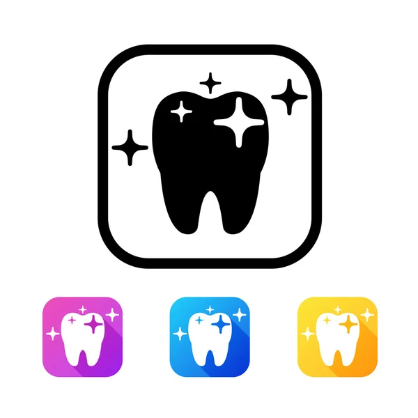 Düz stil diş simgesini — Stok Vektör