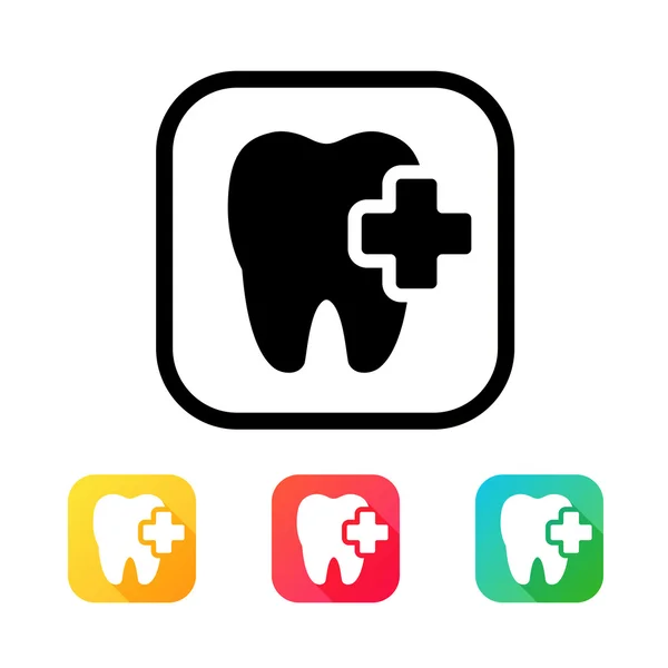 Icono dental en estilo plano — Vector de stock