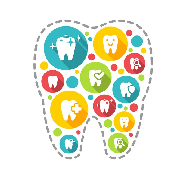 Ilustración del conjunto de iconos dentales — Vector de stock