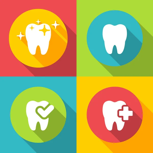 Ilustración del conjunto de iconos dentales — Vector de stock