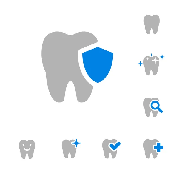 Ilustración del conjunto de iconos dentales — Vector de stock