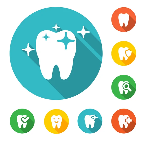Ilustração do conjunto de ícones dentários — Vetor de Stock