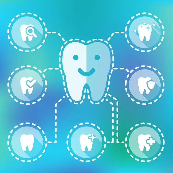 Ilustración del conjunto de iconos dentales — Vector de stock