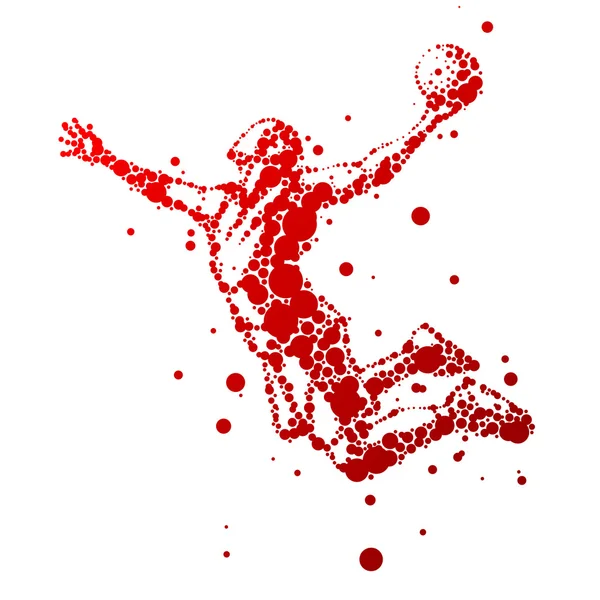 Абстрактный баскетболист в прыжке — стоковый вектор