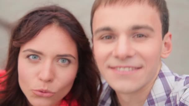 Affetto e selfie uomo e donna — Video Stock