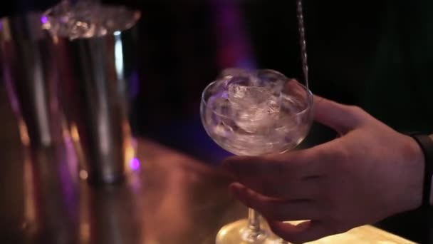 Barman Dokonywanie koktajl w barze — Wideo stockowe