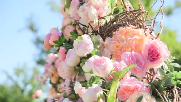 Ramo de flores rosadas pálidas — Vídeo de stock