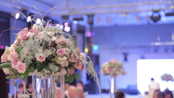 Wedding floral and bouquet of beautiful flowers — Stock Video