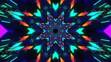 Canlı tünel video döngüsü ekran koruyucuları ve dinamik geometrik desenler ve parlak renkler için görsel bir deneyim yaratır