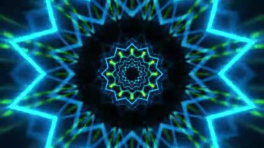 Canlı tünel video döngüsü ekran koruyucuları ve dinamik geometrik desenler ve parlak renkler için görsel bir deneyim yaratır