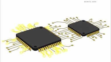 beyaz üzerinde elektronik devre kartı arka planı